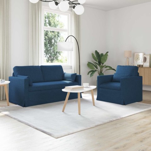 Sofa 2 pcs Niebieski Metal