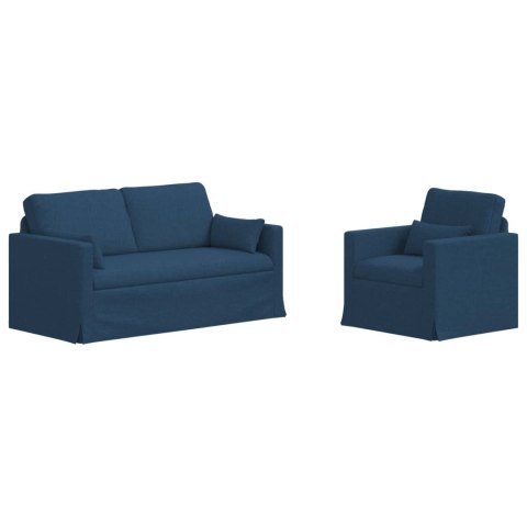 Sofa 2 pcs Niebieski Metal