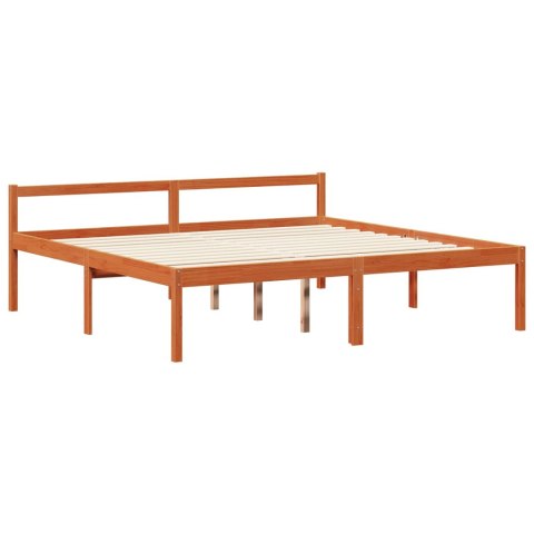 Ramka łóżka Z zagłówkiem 2 pcs Woskowy Brąz Lite drewno sosnowe