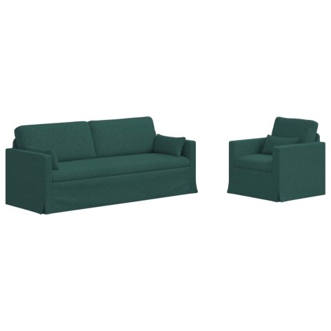 Sofa 2 pcs Ciemna zieleń Metal
