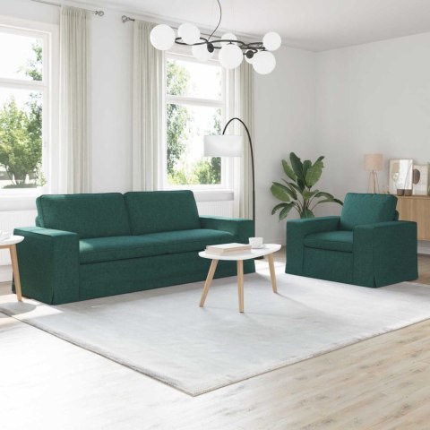 Sofa 2 pcs Ciemna zieleń Metal