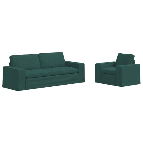 Sofa 2 pcs Ciemna zieleń Metal