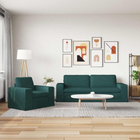 Sofa 2 pcs Ciemna zieleń Metal