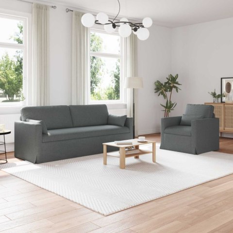 Sofa 2 pcs Ciemnoszary Metal