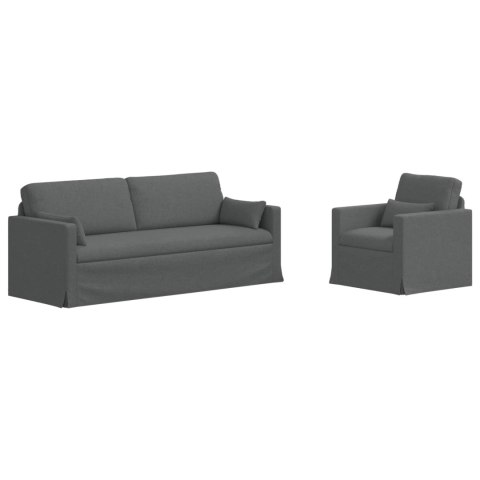 Sofa 2 pcs Ciemnoszary Metal