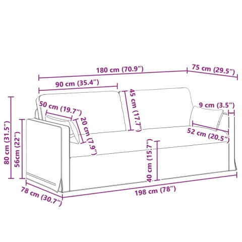 Sofa 2 pcs Ciemnoszary Metal