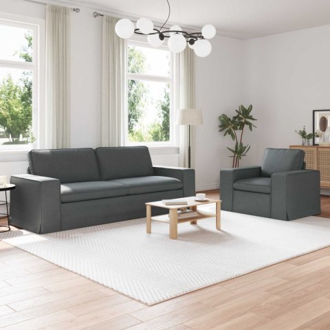 Sofa 2 pcs Ciemnoszary Metal