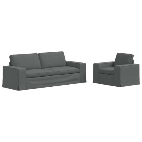 Sofa 2 pcs Ciemnoszary Metal