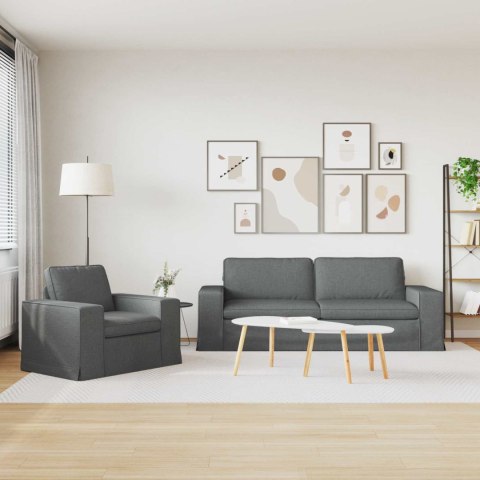 Sofa 2 pcs Ciemnoszary Metal