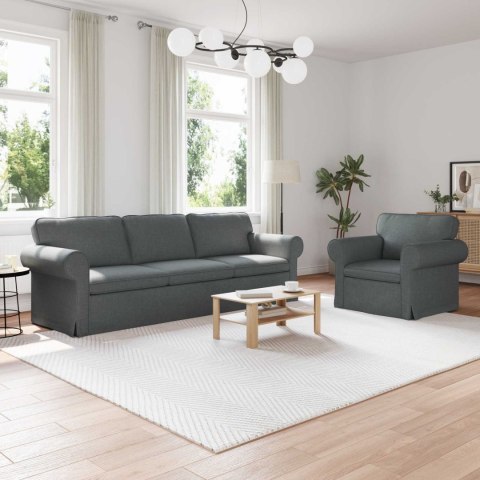 Sofa 2 pcs Ciemnoszary Metal