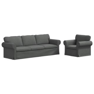 Sofa 2 pcs Ciemnoszary Metal