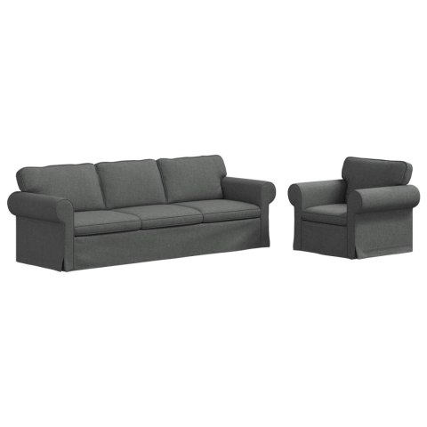Sofa 2 pcs Ciemnoszary Metal