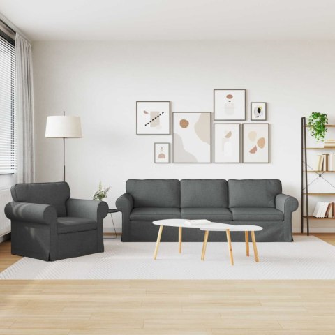 Sofa 2 pcs Ciemnoszary Metal
