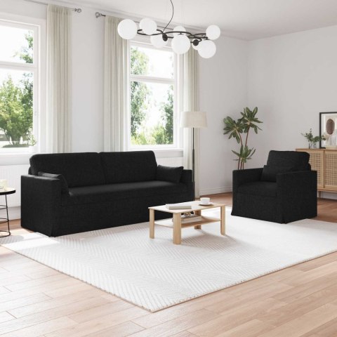 Sofa 2 pcs Czarny Metal