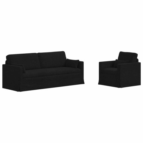 Sofa 2 pcs Czarny Metal