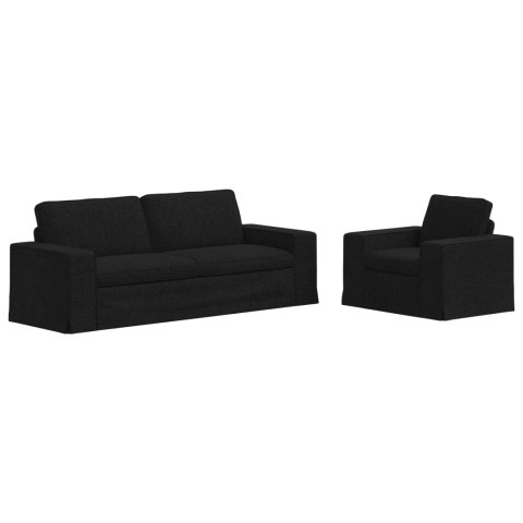 Sofa 2 pcs Czarny Metal