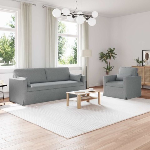 Sofa 2 pcs Jasnoszary Metal