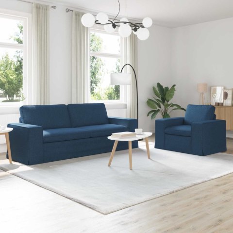 Sofa 2 pcs Niebieski Metal