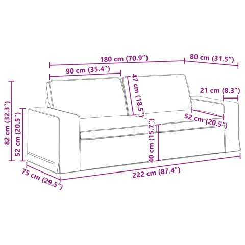 Sofa 2 pcs Niebieski Metal