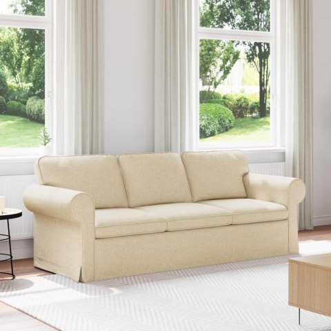 Sofa Kremowy 215 x 82 x 80 cm Metal