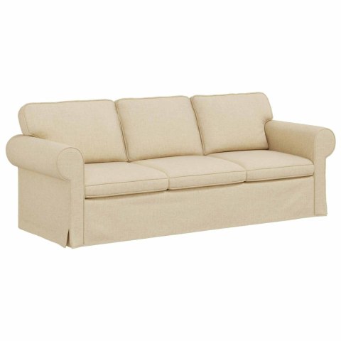 Sofa Kremowy 215 x 82 x 80 cm Metal