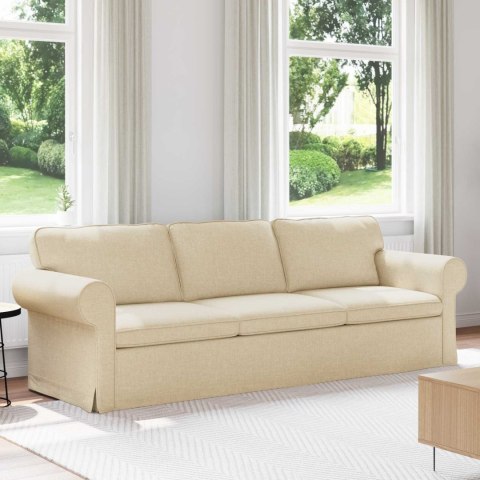 Sofa Kremowy 215 x 82 x 80 cm Metal