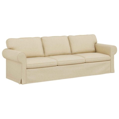 Sofa Kremowy 215 x 82 x 80 cm Metal