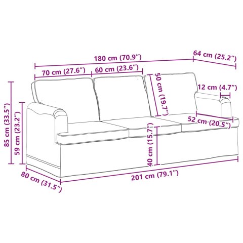 Sofa Kremowy 142 x 80 x 85 cm Metal