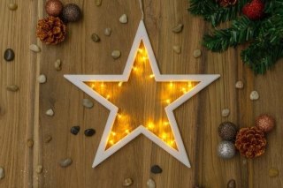 Świąteczna dekoracja - gwiazda, 20 LED, ciepła biel