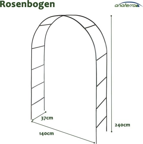 Zestaw 2 ogrodowych łuków do roślin pnących, 240 cm