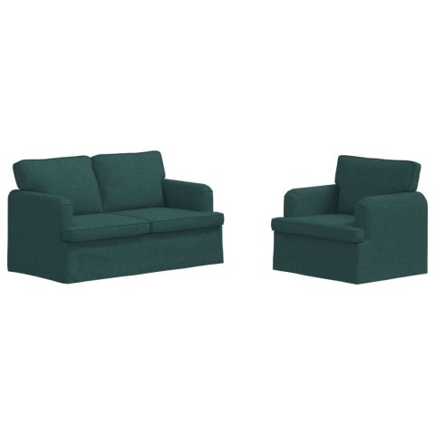 Sofa 2 pcs Ciemna zieleń Metal