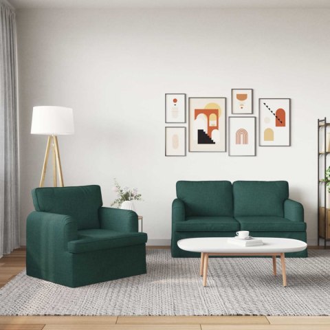 Sofa 2 pcs Ciemna zieleń Metal