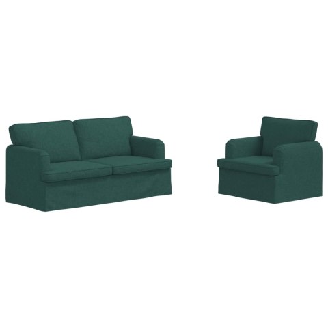 Sofa 2 pcs Ciemna zieleń Metal