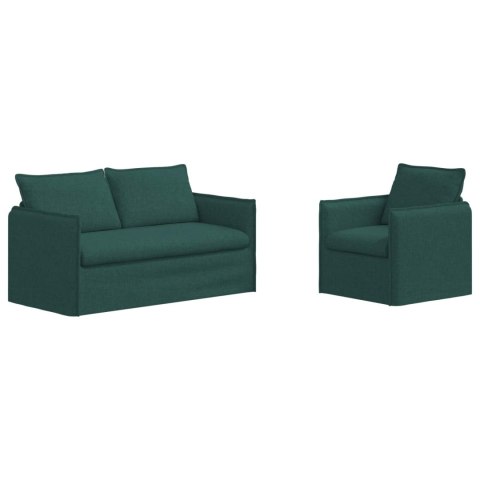 Sofa 2 pcs Ciemna zieleń Metal