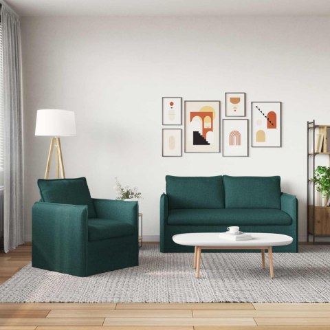 Sofa 2 pcs Ciemna zieleń Metal