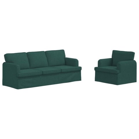 Sofa 2 pcs Ciemna zieleń Metal