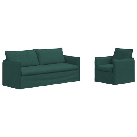 Sofa 2 pcs Ciemna zieleń Metal