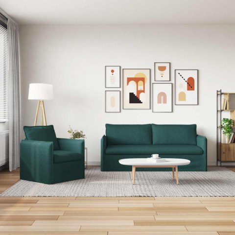 Sofa 2 pcs Ciemna zieleń Metal