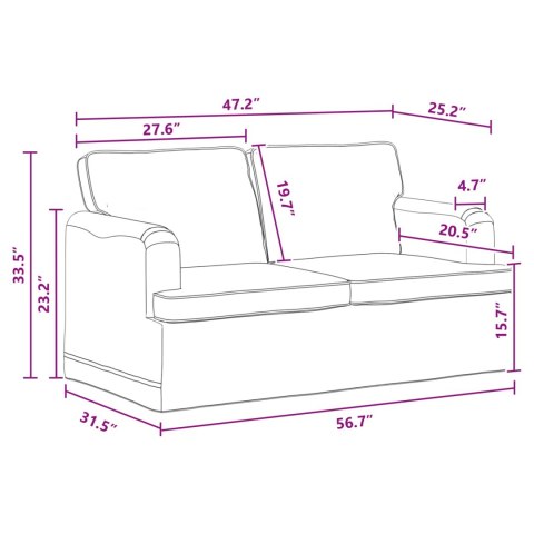 Sofa 2 pcs Ciemnoszary Metal