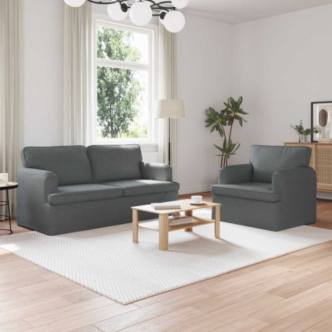 Sofa 2 pcs Ciemnoszary Metal