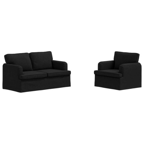 Sofa 2 pcs Czarny Metal
