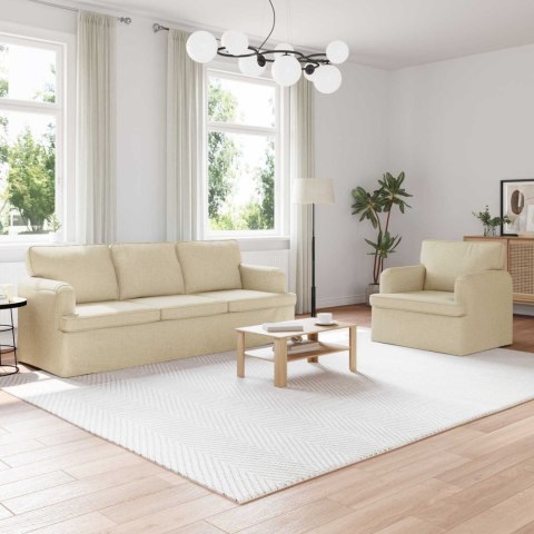 Sofa 2 pcs Kremowy Metal