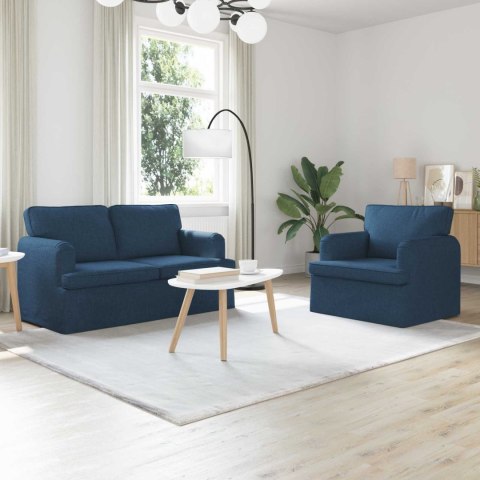 Sofa 2 pcs Niebieski Metal