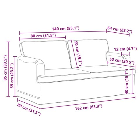 Sofa 2 pcs Niebieski Metal