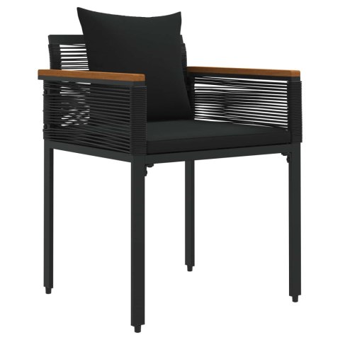 Zestaw Mebli Ogrodowych z poduszką 4 pcs Czarny Rattan PE