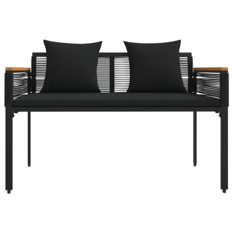Zestaw Mebli Ogrodowych z poduszką 4 pcs Czarny Rattan PE