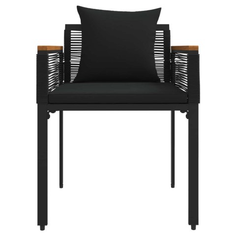 Zestaw Mebli Ogrodowych z poduszką 4 pcs Czarny Rattan PE