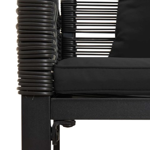 Zestaw Mebli Ogrodowych z poduszką 4 pcs Czarny Rattan PE