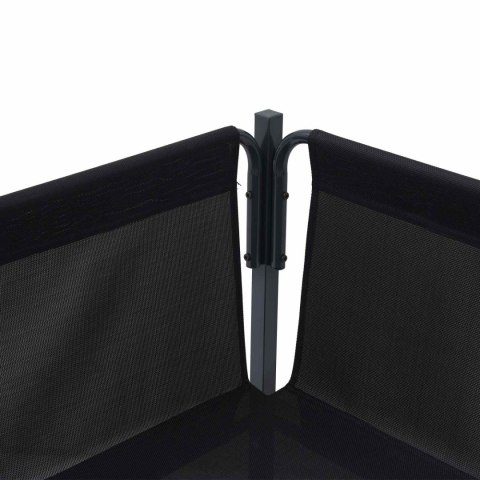 Zestaw Sof na Ogród z poduszką 7 pcs Czarny Stal