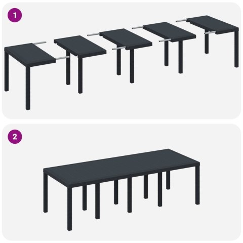 Zestaw do jadalni w ogrodzie 11 pcs Antracyt Rattan Polt